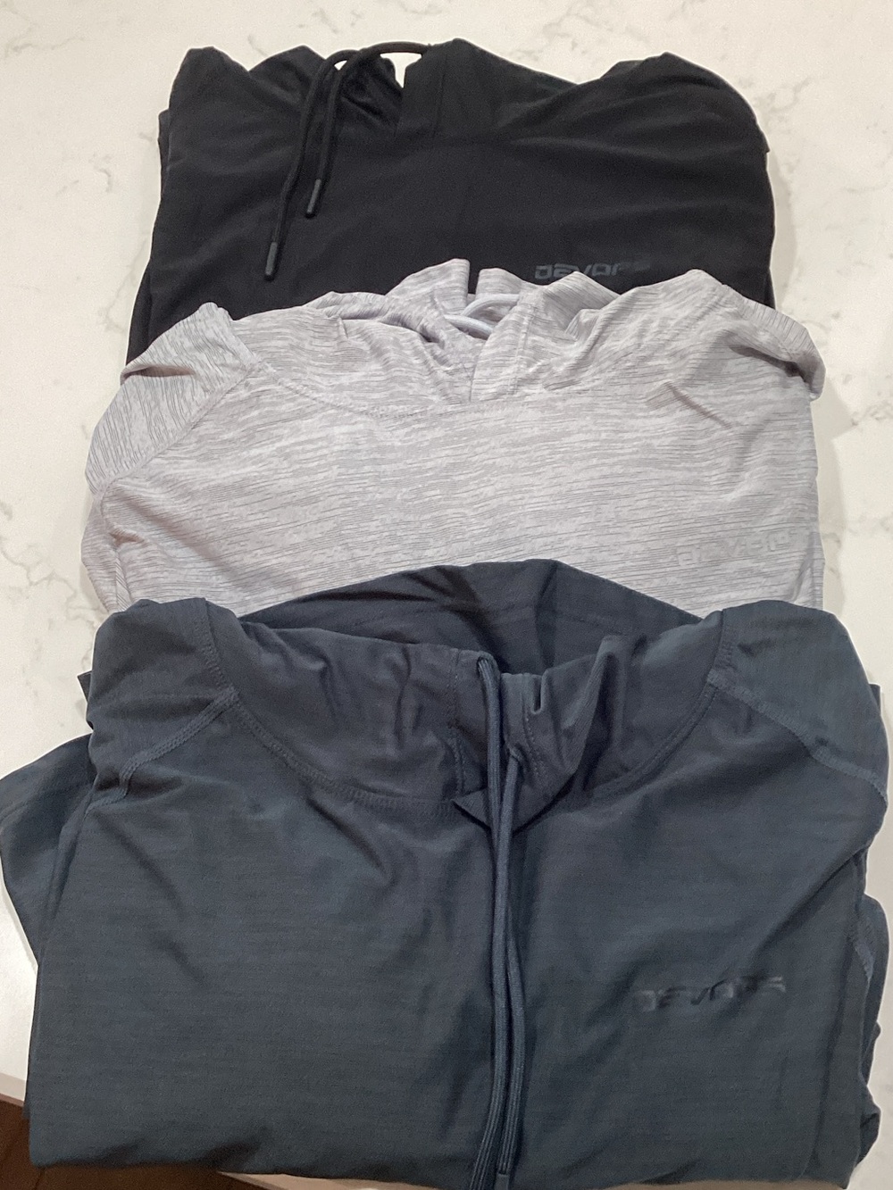 3-Pack Lightweight Hoodies - Black, Light Gray, Slate